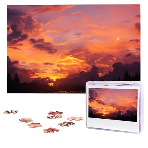 Puzzle mit Sonnenuntergang bei Dämmerung, 1000 Teile, personalisierbar, Foto-Puzzle für Erwachsene, anspruchsvolles Bilderpuzzle mit Aufbewahrungstasche, Puzzles für Männer und Frauen, Heimdekoration Puzzle mit Sonnenuntergang bei Dämmerung, 1000 Teile, personalisierbar, Foto-Puzzle für Erwachsene, anspruchsvolles Bilderpuzzle mit Aufbewahrungstasche, Puzzles für Männer und Frauen, Heimdekoration von HCLYvexiria