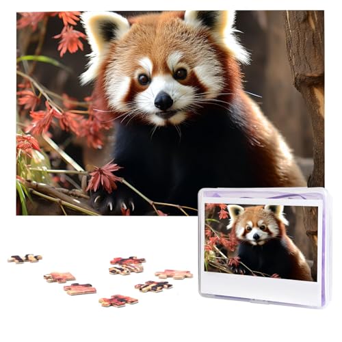 Red Pandas Puzzles 1000 Teile Personalisierte Puzzles Fotos Puzzle für Erwachsene Herausforderndes Bilderpuzzle mit Aufbewahrungstasche Puzzles für Männer Frauen Heimdekoration (74,9 x 50 cm) von HCLYvexiria