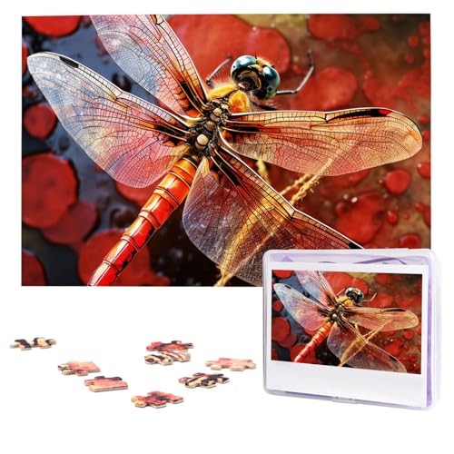 Rote Libellen-Puzzles, 1000 Teile, personalisiertes Puzzle, Foto-Puzzle für Erwachsene, anspruchsvolles Bilderpuzzle mit Aufbewahrungstasche, Puzzles für Männer und Frauen, Heimdekoration (74,9 x 50 Rote Libellen-Puzzles, 1000 Teile, personalisiertes Puzzle, Foto-Puzzle für Erwachsene, anspruchsvolles Bilderpuzzle mit Aufbewahrungstasche, Puzzles für Männer und Frauen, Heimdekoration (74,9 x 50 von HCLYvexiria