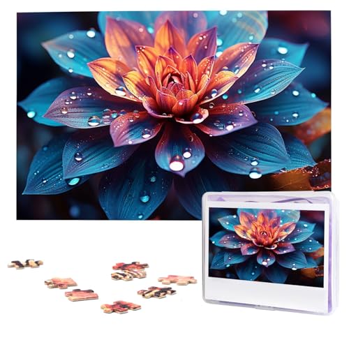 Schöne farbige Blumen-Puzzles, 1000 Teile, personalisiertes Puzzle, Foto-Puzzle für Erwachsene, anspruchsvolles Bilderpuzzle mit Aufbewahrungstasche, Puzzles für Männer und Frauen, Heimdekoration von HCLYvexiria