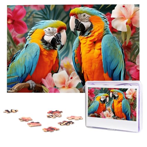 Tropische Pflanzen und Papageien, Puzzle, 1000 Teile, personalisiertes Puzzle, Foto-Puzzle für Erwachsene, anspruchsvolles Bilderpuzzle mit Aufbewahrungstasche, Puzzles für Männer und Frauen, Tropische Pflanzen und Papageien, Puzzle, 1000 Teile, personalisiertes Puzzle, Foto-Puzzle für Erwachsene, anspruchsvolles Bilderpuzzle mit Aufbewahrungstasche, Puzzles für Männer und Frauen, von HCLYvexiria