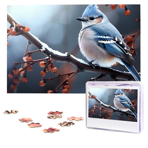 Vogel auf Ast im Winter, 1000 Teile, personalisiertes Puzzle, Foto-Puzzle für Erwachsene, anspruchsvolles Bilderpuzzle mit Aufbewahrungstasche, Puzzles für Männer und Frauen, Heimdekoration (74,9 x 50 Vogel auf Ast im Winter, 1000 Teile, personalisiertes Puzzle, Foto-Puzzle für Erwachsene, anspruchsvolles Bilderpuzzle mit Aufbewahrungstasche, Puzzles für Männer und Frauen, Heimdekoration (74,9 x 50 von HCLYvexiria