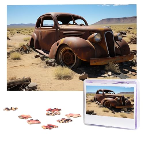 Wheels Abandoned in The Desert Puzzles 1000 Pieces Personalized Jigsaw Puzzles Photos Puzzle for Adults Challenging Picture Puzzle with Storage Bag Puzzles for Men Women Home Decor (74.9 cm x 50.0 cm) von HCLYvexiria