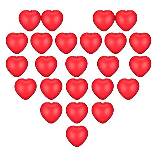 HCLZOE 24 Rote -StressbäLle zum Valentinstag, StressbäLle für Schulkarneval Als Belohnung, Valentinstags-PartytüTen-GeschenkfüLler von HCLZOE