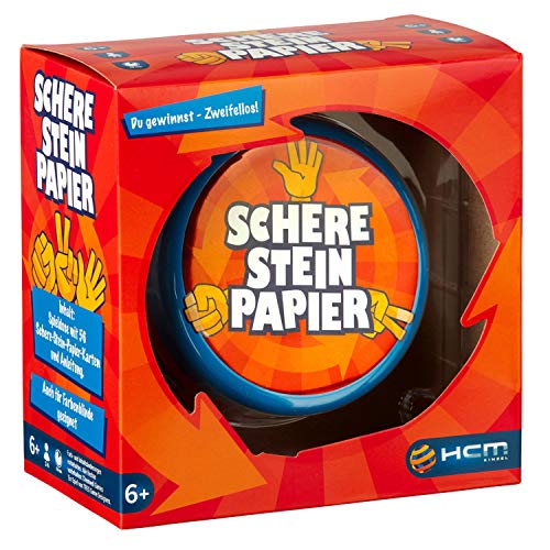 HCM Kinzel Schere Stein Papier – Kartenspiel Reisespiel Spieleklassiker für Jung und Alt, 6-99 Jahre, 55155 von HCM Kinzel