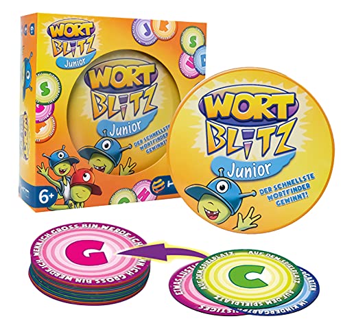 HCM Kinzel Wortblitz Junior witzige Kartenspiel für Kinder ab 6 Jahren, ideal zum Buchstabenlernen und Begriffe raten, perfekt für Schule, Familie und unterwegs HCM Kinzel Wortblitz Junior witzige Kartenspiel für Kinder ab 6 Jahren, ideal zum Buchstabenlernen und Begriffe raten, perfekt für Schule, Familie und unterwegs von HCM Kinzel