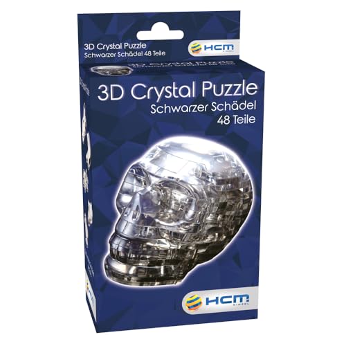 Crystal Puzzle | 3D Schädel Schwarz | Transparentes Design | 49 Teile | Bausatz für Kinder und Erwachsene | HCM Kinzel von HCM Kinzel