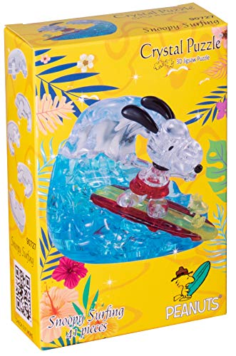 HCM Kinzel 59188 3D Crystal Puzzle Snoopy Surfing, Mehrfarbig von HCM Kinzel