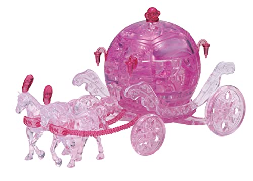 HCM Kinzel 59193 HCM Kinzel-59193-3D Crystal Puzzle-3D Königliche Kutsche-Steckpuzzle, Puzzle für Erwachsene und Kinder-67 Teile-Rosa transparent-ab 14 Jahre, Pink von HCM Kinzel