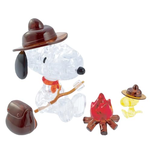 HCM Kinzel 59212-3D Crystal Puzzle Snoopy Camping - Steckpuzzle, Puzzle für Erwachsene und Kinder - 43 Teile von HCM Kinzel