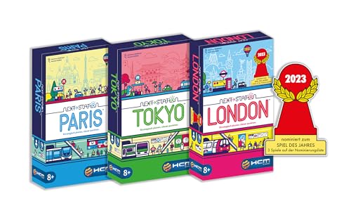 HCM Kinzel Bundle Next Station London, Tokyo, Paris Brettspiel, 3 Spiele Set, Flip und Write - Plane U-Bahnnetze mit Geschick und Strategie, für 1-4 Spieler, ab 8 Jahren HCM Kinzel Bundle Next Station London, Tokyo, Paris Brettspiel, 3 Spiele Set, Flip und Write - Plane U-Bahnnetze mit Geschick und Strategie, für 1-4 Spieler, ab 8 Jahren von HCM Kinzel