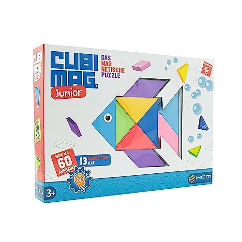 HCM Kinzel - Cubimag Junior - Magnetisches Puzzle mit 13 Teilen - Denkspiel, Logikspiel, Brainteaser - ab 1 Spieler ab 3 Jahren - 55168 von HCM Kinzel