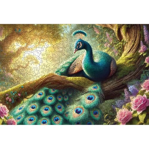 HCM Kinzel – Holzpuzzle – Mystischer Pfau, 505 Teile, detailreiches Design, hochwertiges Holz, leuchtende Farben, langlebige Premium-Qualität HCM Kinzel – Holzpuzzle – Mystischer Pfau, 505 Teile, detailreiches Design, hochwertiges Holz, leuchtende Farben, langlebige Premium-Qualität von HCM Kinzel