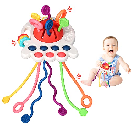 HCSSZ Montessori Spielzeug,Silikon Reisen Sensorisch Spielzeug für Kleinkinder,Lebensmittelqualität Ziehen String Tätigkeit Spielzeug für Baby Mädchen Jungs HCSSZ Montessori Spielzeug,Silikon Reisen Sensorisch Spielzeug für Kleinkinder,Lebensmittelqualität Ziehen String Tätigkeit Spielzeug für Baby Mädchen Jungs von HCSSZ