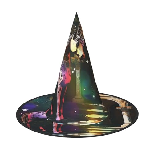 Bunte Pferde, Halloween, Hexenhüte, Hexe, Stirnbänder, Zaubererhut, Kostüm, Zubehör, Cosplay, für Party, Maskerade, faltbar, 3 Stück Bunte Pferde, Halloween, Hexenhüte, Hexe, Stirnbänder, Zaubererhut, Kostüm, Zubehör, Cosplay, für Party, Maskerade, faltbar, 3 Stück von HCVXBSA