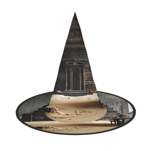 Damaged Library Halloween Hexen Hüte Hexen Stirnbänder Zauberer Hut Kostüm Zubehör Cosplay für Party Maskerade Faltbar 1 von HCVXBSA