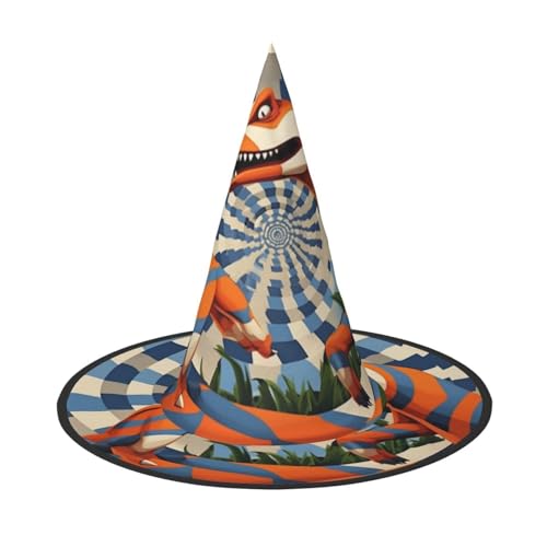 Dinosaurier-Halloween-Hexenhüte, Hexen-Stirnbänder, Zaubererhut, Kostüm, Zubehör, Cosplay, für Party, Maskerade, faltbar, 2 Stück von HCVXBSA