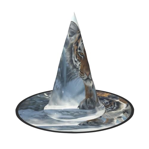 Ein Tiger, Halloween-Hexenhut, Hexen-Stirnbänder, Zaubererhut, Kostüm, Zubehör, Cosplay, für Party, Maskerade, faltbar, 3 Stück Ein Tiger, Halloween-Hexenhut, Hexen-Stirnbänder, Zaubererhut, Kostüm, Zubehör, Cosplay, für Party, Maskerade, faltbar, 3 Stück von HCVXBSA