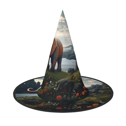 Fantasy Elefant Halloween Hexenhüte Hexe Stirnbänder Zauberer Hut Kostüm Zubehör Cosplay für Party Maskerade Faltbar 3 Stück von HCVXBSA