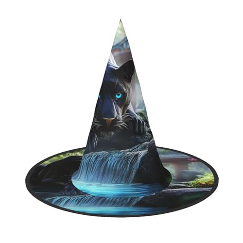 Feurce animals in jungle rivers Halloween Hexenhüte Hexen Stirnbänder Zauberer Hut Kostüm Zubehör Cosplay für Party Maskerade faltbar 3 Stück von HCVXBSA
