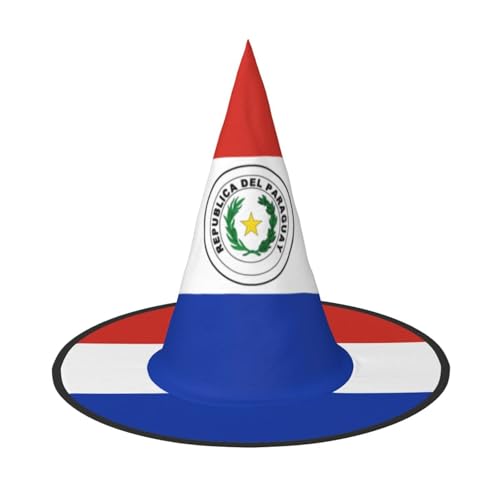 Flagge von Paraguay, Halloween, Hexenhüte, Hexe, Stirnbänder, Zaubererhut, Kostüm, Zubehör, Cosplay, für Party, Maskerade, faltbar, 3 Stück Flagge von Paraguay, Halloween, Hexenhüte, Hexe, Stirnbänder, Zaubererhut, Kostüm, Zubehör, Cosplay, für Party, Maskerade, faltbar, 3 Stück von HCVXBSA