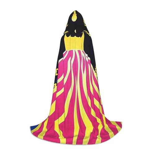 HCVXBSA Crown Schwarzer Kapuzenumhang für Männer und Frauen, Zauberer-Umhang, langlebig, bequem, langer Umhang für Halloween, Cosplay, Partys, Größe M von HCVXBSA