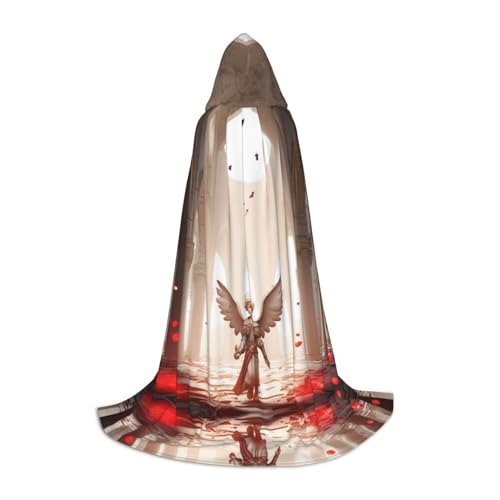 HCVXBSA Pastor, kleiner Engel, schwarzer Kapuzenumhang für Männer und Frauen, Zauberer-Umhang, langlebig, bequem, langer Umhang für Halloween, Cosplay, Partys, Größe L von HCVXBSA