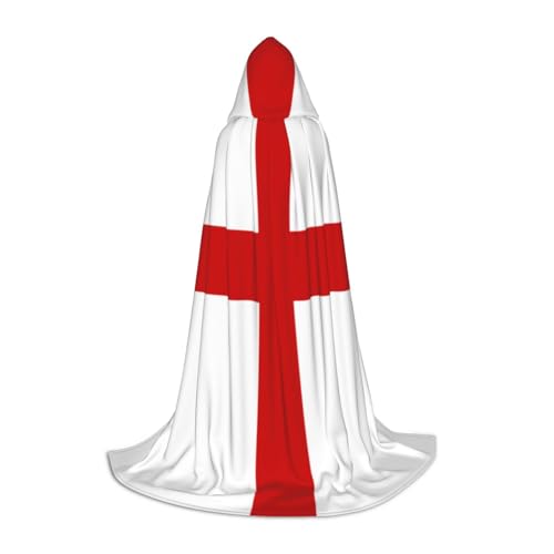 HCVXBSA Schwarzer Kapuzenumhang mit England-Flagge für Männer und Frauen, Zauberer-Umhang, langlebig, bequem, langer Umhang für Halloween, Cosplay, Partys, Größe L HCVXBSA Schwarzer Kapuzenumhang mit England-Flagge für Männer und Frauen, Zauberer-Umhang, langlebig, bequem, langer Umhang für Halloween, Cosplay, Partys, Größe L von HCVXBSA