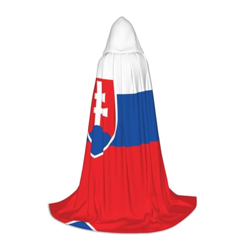 HCVXBSA Schwarzer Kapuzenumhang mit Flagge der Slowakei für Männer und Frauen, Zauberer-Umhang, langlebig, bequem, langer Umhang für Halloween, Cosplay, Partys, Größe S HCVXBSA Schwarzer Kapuzenumhang mit Flagge der Slowakei für Männer und Frauen, Zauberer-Umhang, langlebig, bequem, langer Umhang für Halloween, Cosplay, Partys, Größe S von HCVXBSA