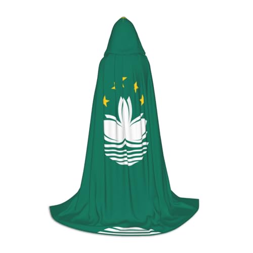 HCVXBSA Schwarzer Kapuzenumhang mit Flagge von Macao für Männer und Frauen, Zauberer-Umhang, langlebig, bequem, langer Umhang für Halloween, Cosplay, Partys, Größe L HCVXBSA Schwarzer Kapuzenumhang mit Flagge von Macao für Männer und Frauen, Zauberer-Umhang, langlebig, bequem, langer Umhang für Halloween, Cosplay, Partys, Größe L von HCVXBSA