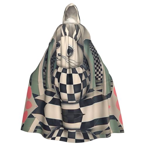 HCVXBSA Schwarzer Kapuzenumhang mit Volldruck-Design – bequem und langlebig, perfekt für Halloween, Cosplay, Themenpartys – Umhang mit Kapuze für Damen und Herren HCVXBSA Schwarzer Kapuzenumhang mit Volldruck-Design – bequem und langlebig, perfekt für Halloween, Cosplay, Themenpartys – Umhang mit Kapuze für Damen und Herren von HCVXBSA