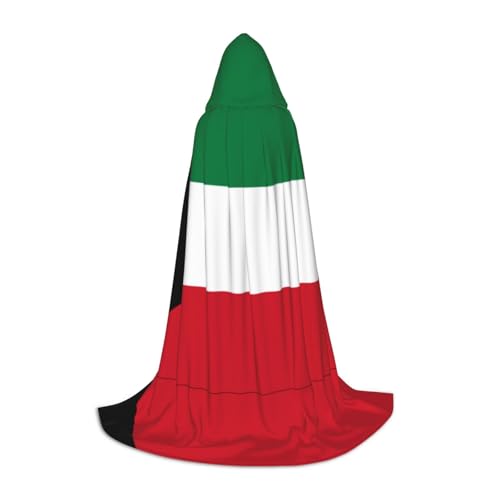 HCVXBSA Schwarzer Kapuzenumhang mit kuwaitischer Flagge, für Damen und Herren, Zauberer-Umhang, langlebig, bequem, langer Umhang für Halloween, Cosplay, Partys, Größe M HCVXBSA Schwarzer Kapuzenumhang mit kuwaitischer Flagge, für Damen und Herren, Zauberer-Umhang, langlebig, bequem, langer Umhang für Halloween, Cosplay, Partys, Größe M von HCVXBSA