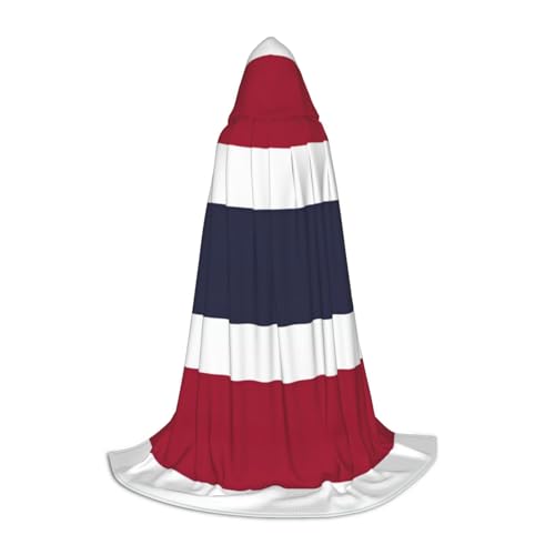 HCVXBSA Schwarzer Kapuzenumhang mit thailändischer Flagge, für Damen und Herren, Zauberer-Umhang, langlebig, bequem, langer Umhang für Halloween, Cosplay, Partys, Größe S HCVXBSA Schwarzer Kapuzenumhang mit thailändischer Flagge, für Damen und Herren, Zauberer-Umhang, langlebig, bequem, langer Umhang für Halloween, Cosplay, Partys, Größe S von HCVXBSA