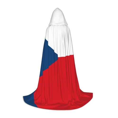 HCVXBSA Schwarzer Kapuzenumhang mit tschechischer Flagge für Männer und Frauen, Zauberer-Umhang, langlebig, bequem, langer Umhang für Halloween, Cosplay, Partys, Größe M HCVXBSA Schwarzer Kapuzenumhang mit tschechischer Flagge für Männer und Frauen, Zauberer-Umhang, langlebig, bequem, langer Umhang für Halloween, Cosplay, Partys, Größe M von HCVXBSA