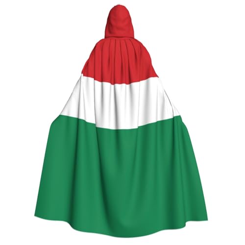 HCVXBSA Umhang mit Kapuze für Erwachsene für Damen und Herren, perfekt für Halloween, Motto-Partys, Rollenspiel-Flagge von Ungarn von HCVXBSA