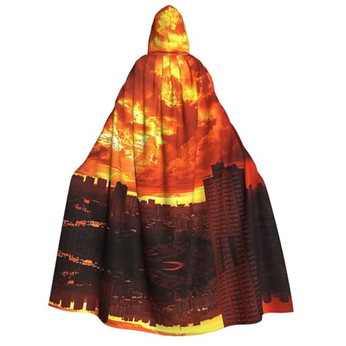 HCVXBSA Umhang mit Kapuze für Erwachsene für Damen und Herren, perfekt für Halloween, Motto-Partys, Rollenspiele, Sonnenuntergang Panorama von HCVXBSA