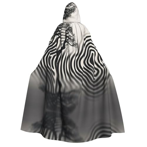 HCVXBSA Umhang mit Kapuze für Erwachsene für Damen und Herren, perfekt für Halloween, Motto-Partys, Rollenspiele, Wellenbaum von HCVXBSA