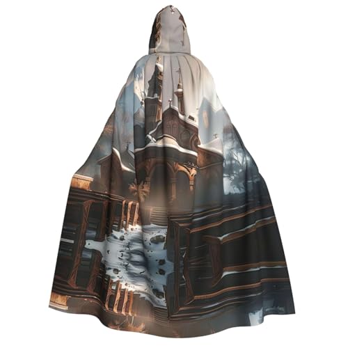 HCVXBSA Umhang mit Kapuze für Erwachsene für Damen und Herren, perfekt für Halloween, Motto-Partys, Rollenspiele, Winterkirche von HCVXBSA
