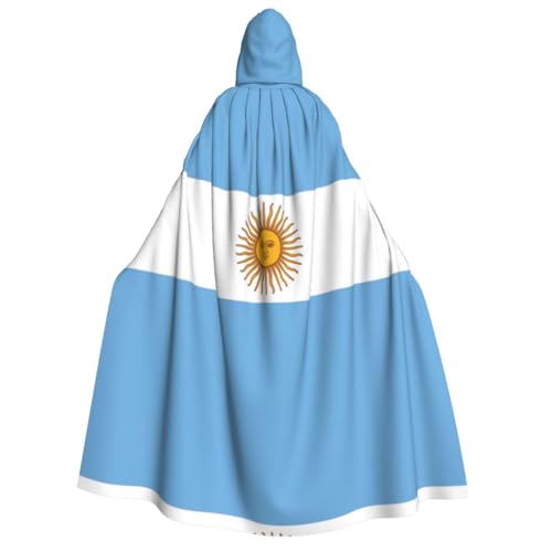 HCVXBSA Umhang mit Kapuze für Erwachsene für Damen und Herren, perfekt für Halloween, Motto-Partys, Rollenspiele, argentinische Flagge von HCVXBSA