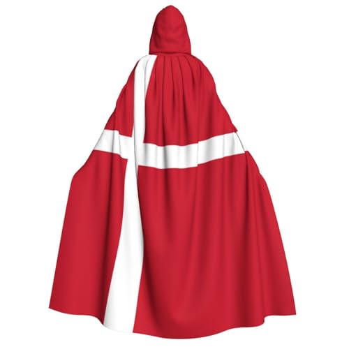 HCVXBSA Umhang mit Kapuze für Erwachsene für Damen und Herren, perfekt für Halloween, Motto-Partys, Rollenspiele, dänische Flagge HCVXBSA Umhang mit Kapuze für Erwachsene für Damen und Herren, perfekt für Halloween, Motto-Partys, Rollenspiele, dänische Flagge von HCVXBSA