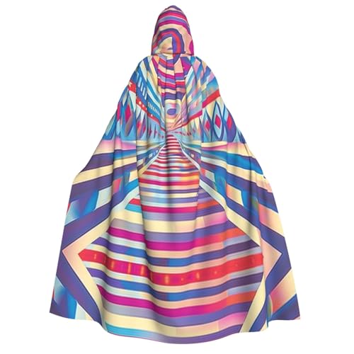 HCVXBSA Umhang mit Kapuze für Erwachsene für Damen und Herren, perfekt für Halloween, Motto-Partys, Rollenspiele, kosmische Psychedelie von HCVXBSA