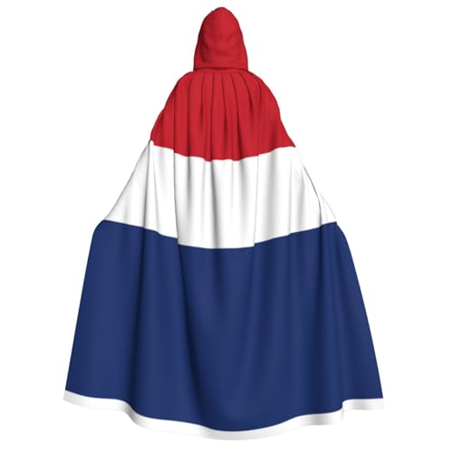HCVXBSA Umhang mit Kapuze für Erwachsene für Damen und Herren, perfekt für Halloween, Motto-Partys, Rollenspiele, niederländische Flagge von HCVXBSA