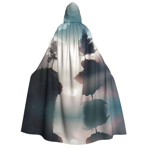 HCVXBSA Umhang mit Kapuze für Erwachsene für Damen und Herren, perfekt für Halloween, Motto-Partys, Rollenspiele, schwimmender Baum von HCVXBSA