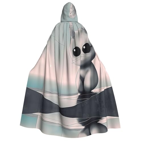 HCVXBSA Umhang mit Kapuze für Erwachsene für Damen und Herren, perfekt für Halloween, Motto-Partys, Rollenspiele, weiße Katze HCVXBSA Umhang mit Kapuze für Erwachsene für Damen und Herren, perfekt für Halloween, Motto-Partys, Rollenspiele, weiße Katze von HCVXBSA