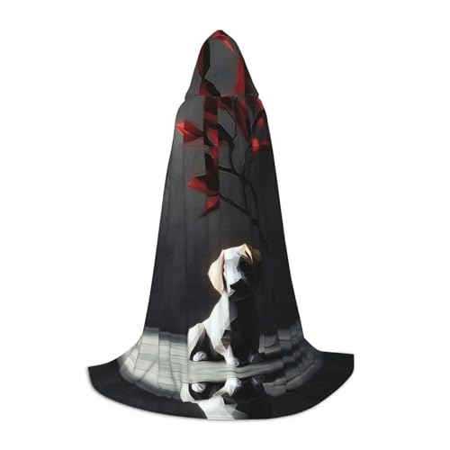 HCVXBSA Umhang mit Kapuze für Männer und Frauen, mit Kapuze für traurige kleine Hunde, langlebig, bequem, langer Umhang für Halloween, Cosplay, Partys, Größe S von HCVXBSA