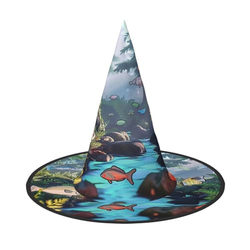 Hexenhüte im Sci-Fi-Stil, Landschaft, Halloween, Hexe, Stirnbänder, Zaubererhut, Kostüm, Zubehör, Cosplay, für Party, Maskerade, faltbar, 2 Stück von HCVXBSA