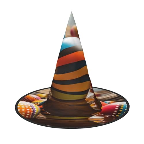 Osterei, Halloween-Hexenhüte, Hexen-Stirnbänder, Zaubererhut, Kostüm, Zubehör, Cosplay, für Party, Maskerade, faltbar, 2 Stück Osterei, Halloween-Hexenhüte, Hexen-Stirnbänder, Zaubererhut, Kostüm, Zubehör, Cosplay, für Party, Maskerade, faltbar, 2 Stück von HCVXBSA