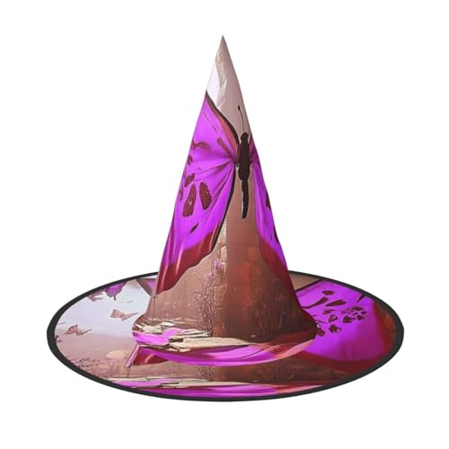 Rosa Lotus Queen Halloween Hexenhüte Hexen Stirnbänder Zauberer Hut Kostüm Zubehör Cosplay für Party Maskerade Faltbar 3 Stück von HCVXBSA