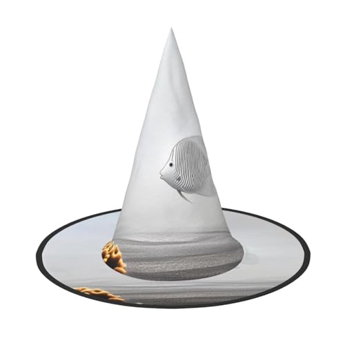 Schmetterlingsfisch1, Halloween-Hexenhut, Hexenhut, Stirnbänder, Zaubererhut, Kostüm, Zubehör, Cosplay, für Party, Maskerade, faltbar, 2 Stück Schmetterlingsfisch1, Halloween-Hexenhut, Hexenhut, Stirnbänder, Zaubererhut, Kostüm, Zubehör, Cosplay, für Party, Maskerade, faltbar, 2 Stück von HCVXBSA