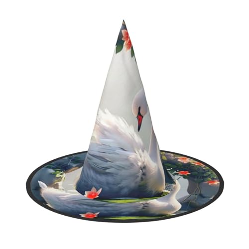 Schwan Halloween Hexenhüte Hexen Stirnbänder Zauberer Hut Kostüm Zubehör Cosplay für Party Maskerade Faltbar 3 Stück von HCVXBSA